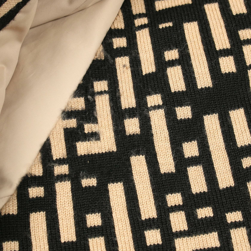 FENDI FF 標誌 其他外套 尼龍棉 米色 黑色 二手 男款-6