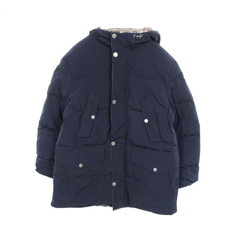 愛馬仕 Sellier 紐帶羽絨外套 #50 連帽衫 尼龍聚酯纖維 海軍藍 二手 女款