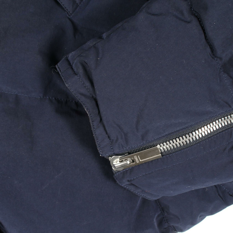 愛馬仕 Sellier 紐帶羽絨外套 #50 連帽衫 尼龍聚酯纖維 海軍藍 二手 女款-10