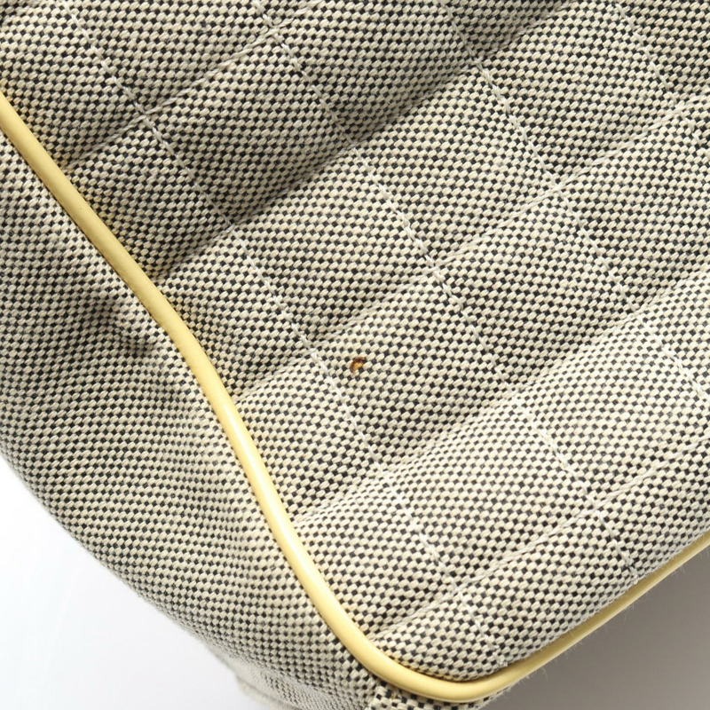 香奈兒山茶花5號巧克力棒手提包,帆布漆皮灰色,配金屬扣,二手-11