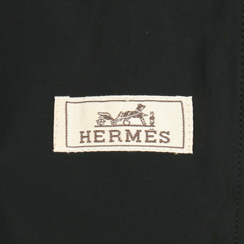 愛馬仕男士48號拉鍊短夾克，聚酯纖維/聚氨酯材質，棕色，二手-2