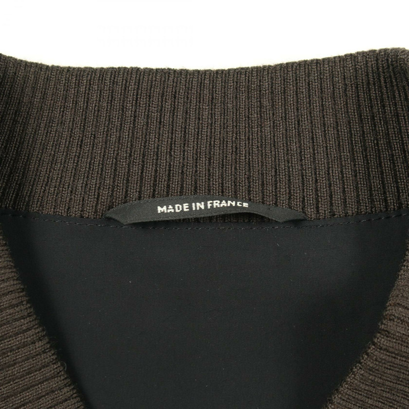 愛馬仕男士48號拉鍊短夾克，聚酯纖維/聚氨酯材質，棕色，二手-4