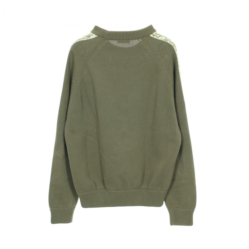 Christian Dior Oblique針織套頭衫 113M638AT187 棉卡其色 #S 二手男款-1