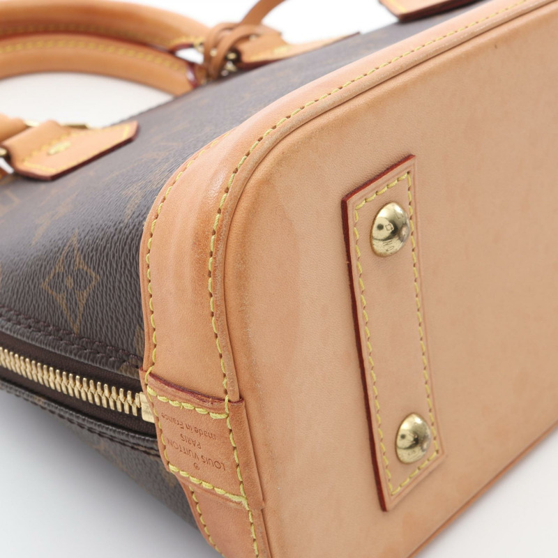 路易威登 Alma BB 單肩手提包 M53152 Monogram 帆布皮革棕色二手-6