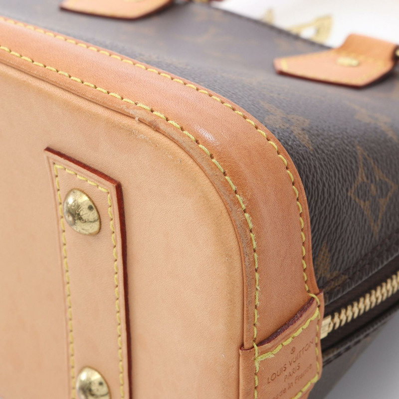 路易威登 Alma BB 單肩手提包 M53152 Monogram 帆布皮革棕色二手-9