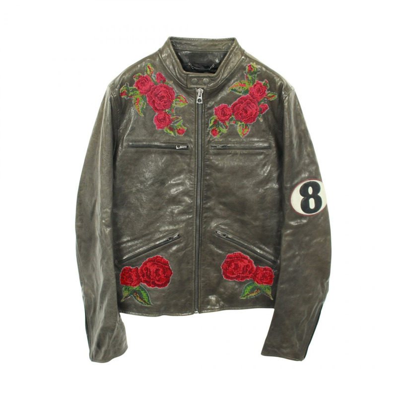 DOLCE & GABBANA 其他款式男士皮夾克,卡其色,多色可選。-0