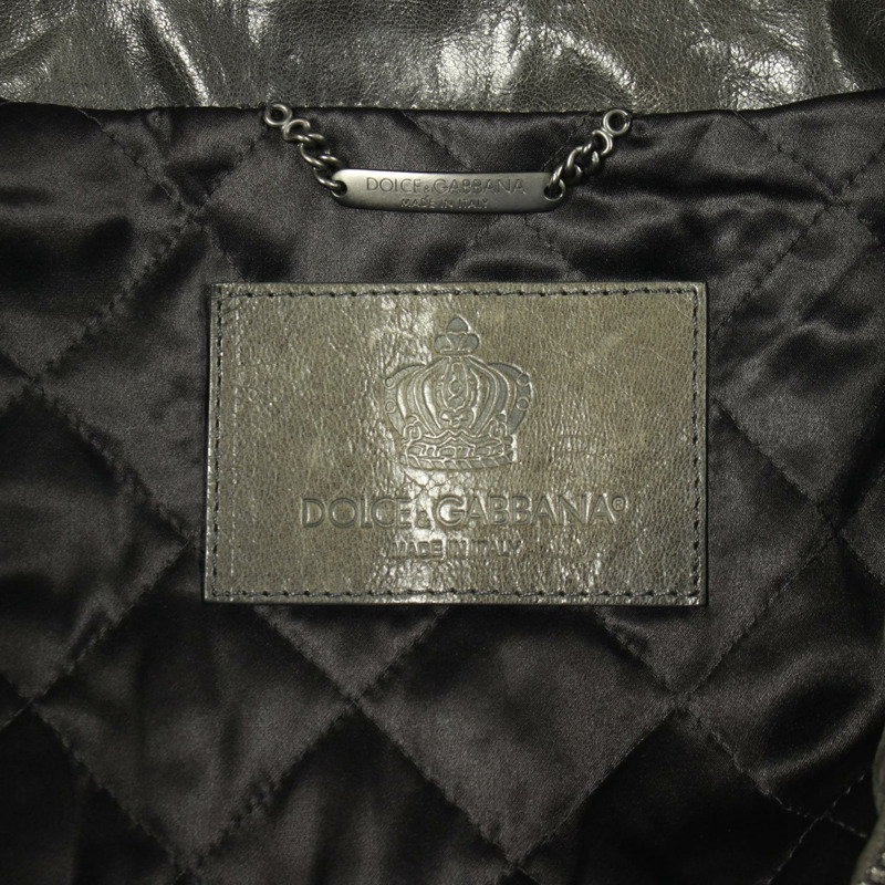 DOLCE & GABBANA 其他款式男士皮夾克,卡其色,多色可選。-2