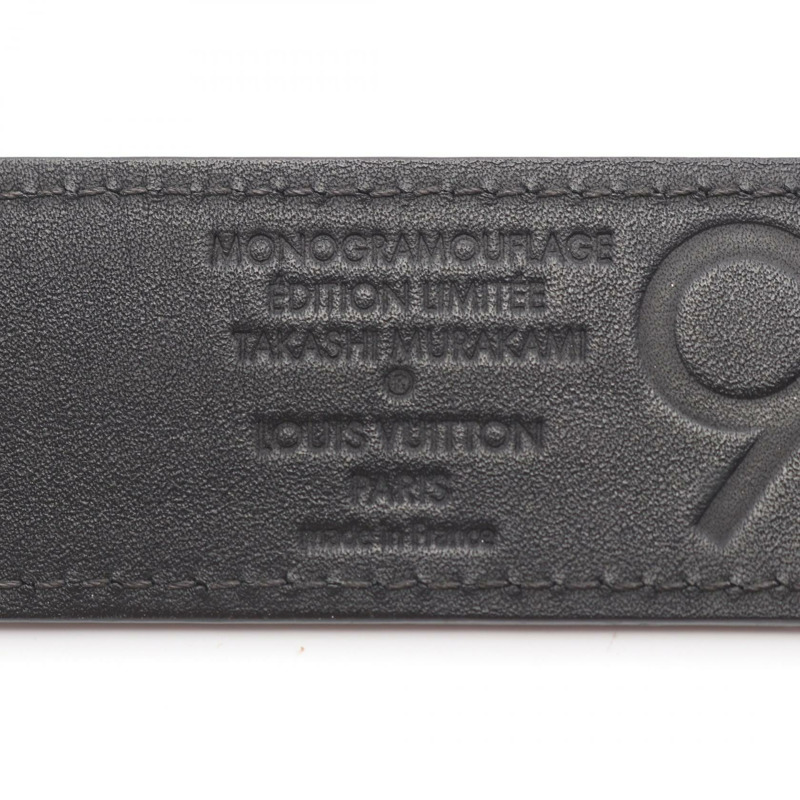 路易威登™腰帶 M9646 皮革 Monoglamoufrage 卡其色 米色 二手 LV-3