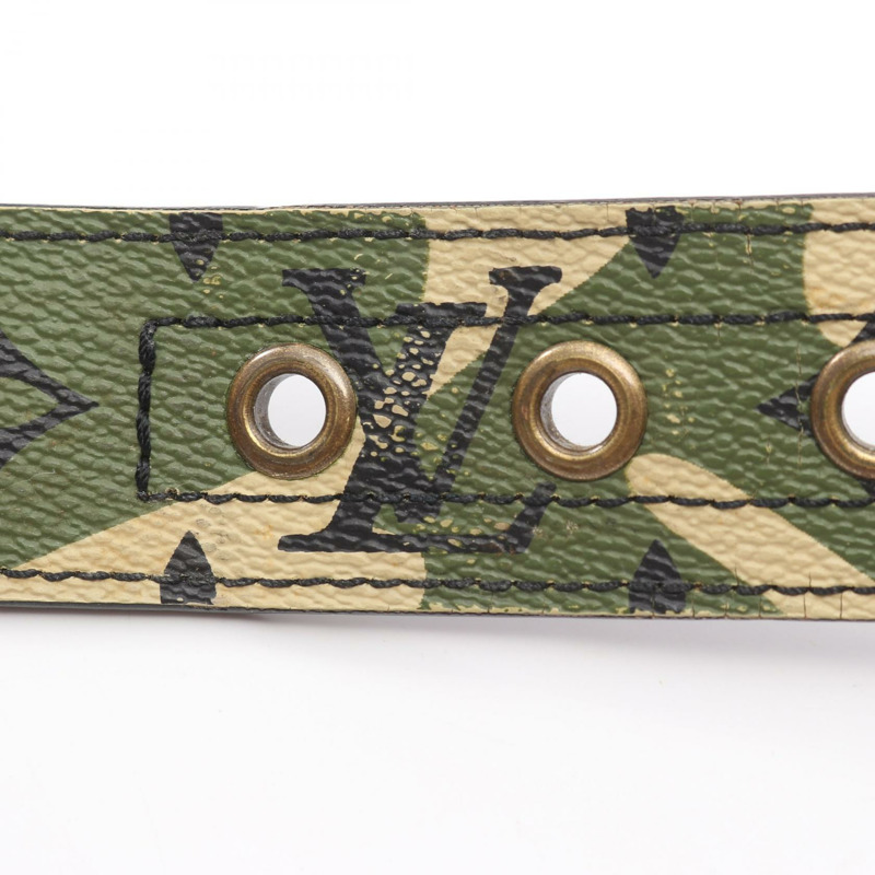 路易威登™腰帶 M9646 皮革 Monoglamoufrage 卡其色 米色 二手 LV-7