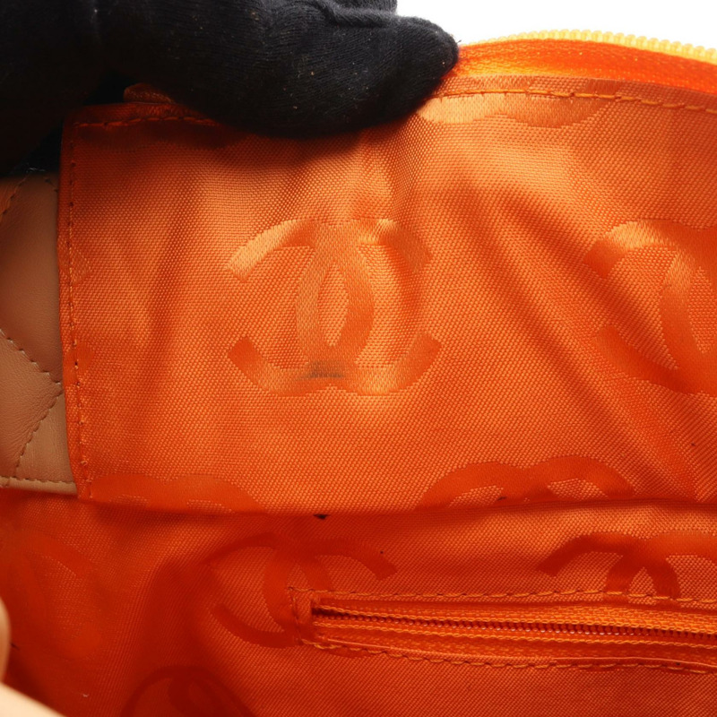 香奈兒 Cambon 系列大托特包,漆皮,米棕色,二手,女士 CC Coco-6