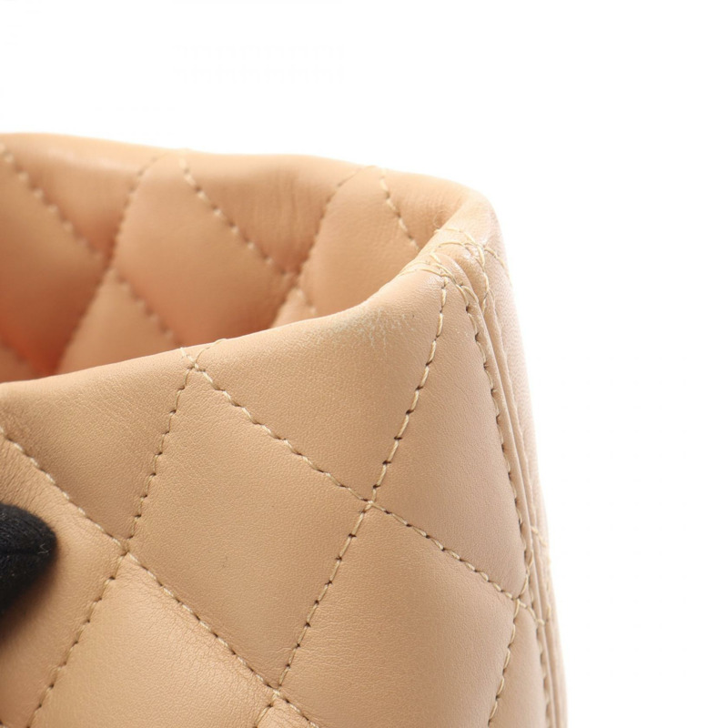 香奈兒 Cambon 系列大托特包,漆皮,米棕色,二手,女士 CC Coco-12