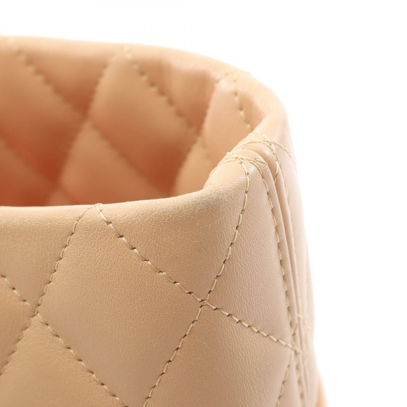 香奈兒 Cambon 系列大托特包,漆皮,米棕色,二手,女士 CC Coco-13