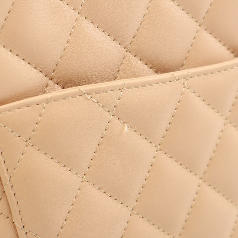 香奈兒 Cambon 系列大托特包,漆皮,米棕色,二手,女士 CC Coco-14