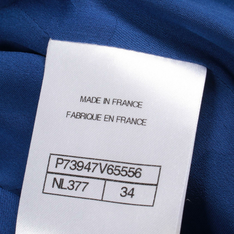 香奈兒 COCO 標誌紐帶斜紋軟呢外套 P73947 V65556 棉 藍色 二手 女款-5