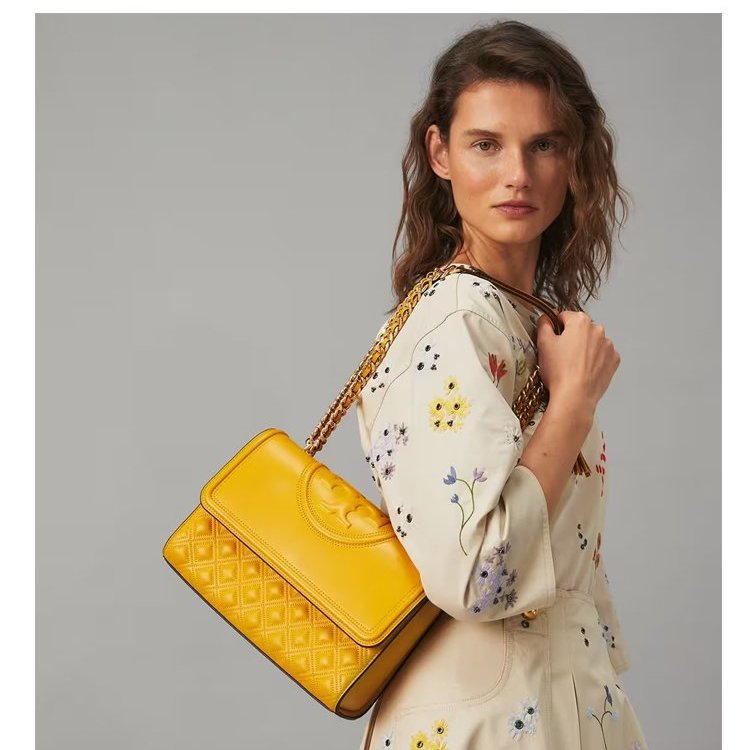 【TORY BURCH】菱格絎縫皮革鏈帶包-草綠-3