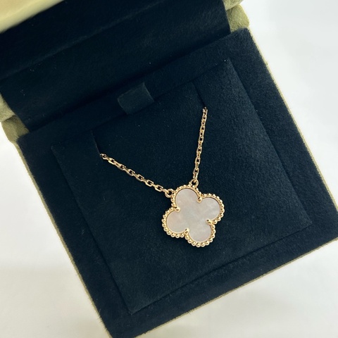 新扣梵克雅寶白五花項鍊/Van Cleef & Arpels Vintage Alhambra吊墜