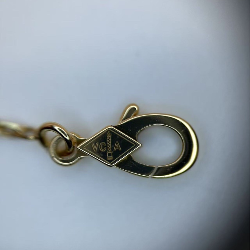 新扣梵克雅寶白五花項鍊/Van Cleef & Arpels Vintage Alhambra吊墜-8