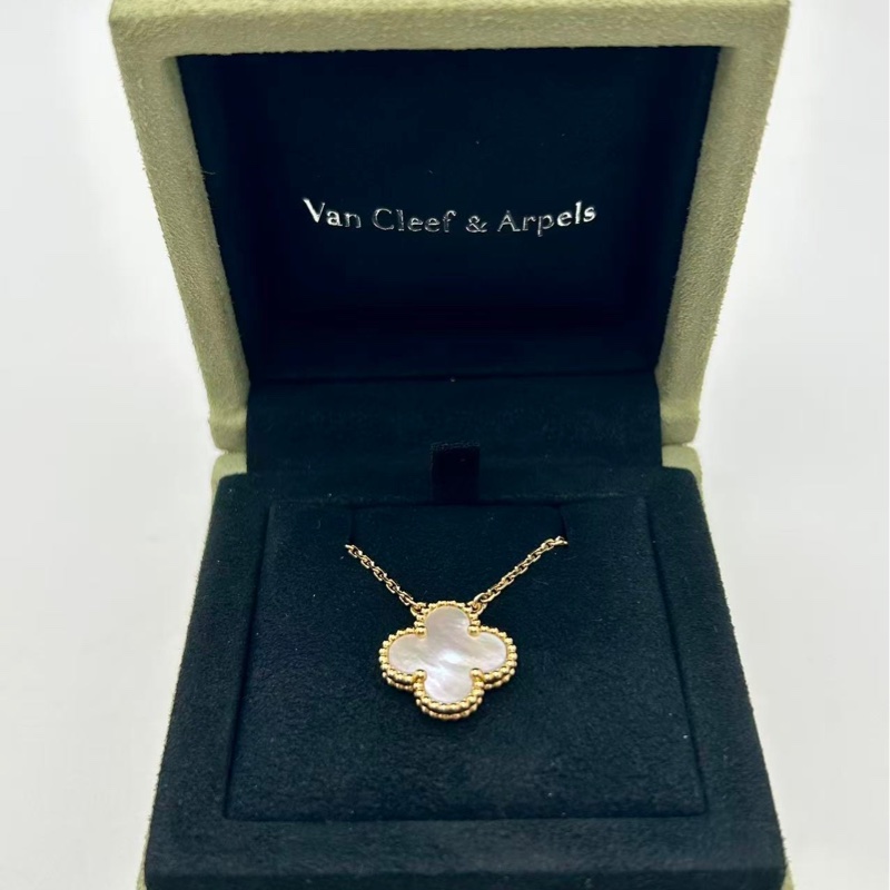 vca梵克雅寶/白貝母五花項鍊 查碼23年新款刻印 18K黃金 黃K金, 珍珠母貝 鏈條長度 : 42 cm-2