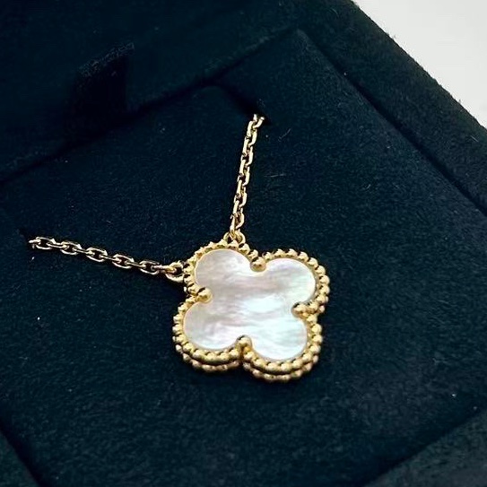 vca梵克雅寶/白貝母五花項鍊 查碼23年新款刻印 18K黃金 黃K金, 珍珠母貝 鏈條長度 : 42 cm-5