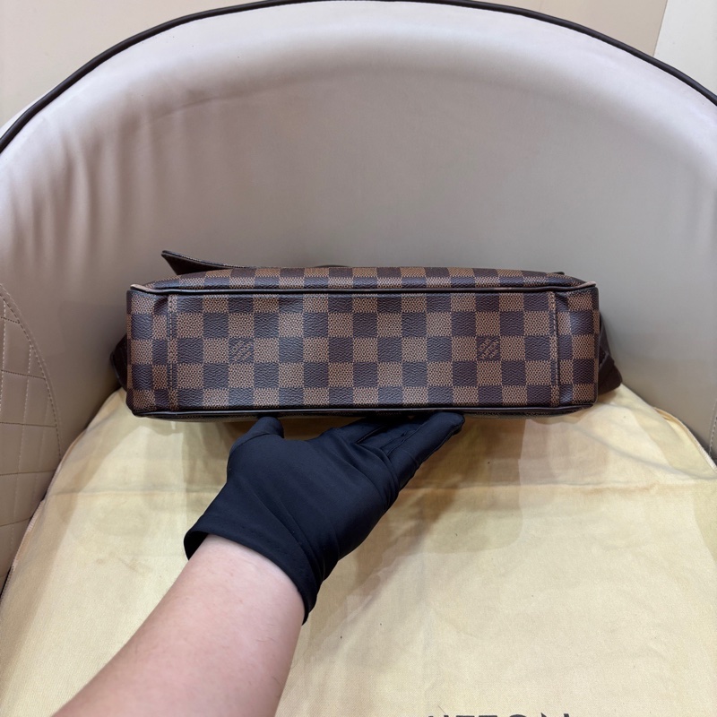 LV路易威登 棕棋盤格 男士郵差包 公文包 附件:無-4