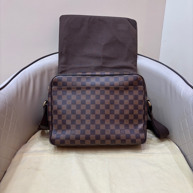 LV路易威登 棕棋盤格 男士郵差包 公文包 附件:無-5