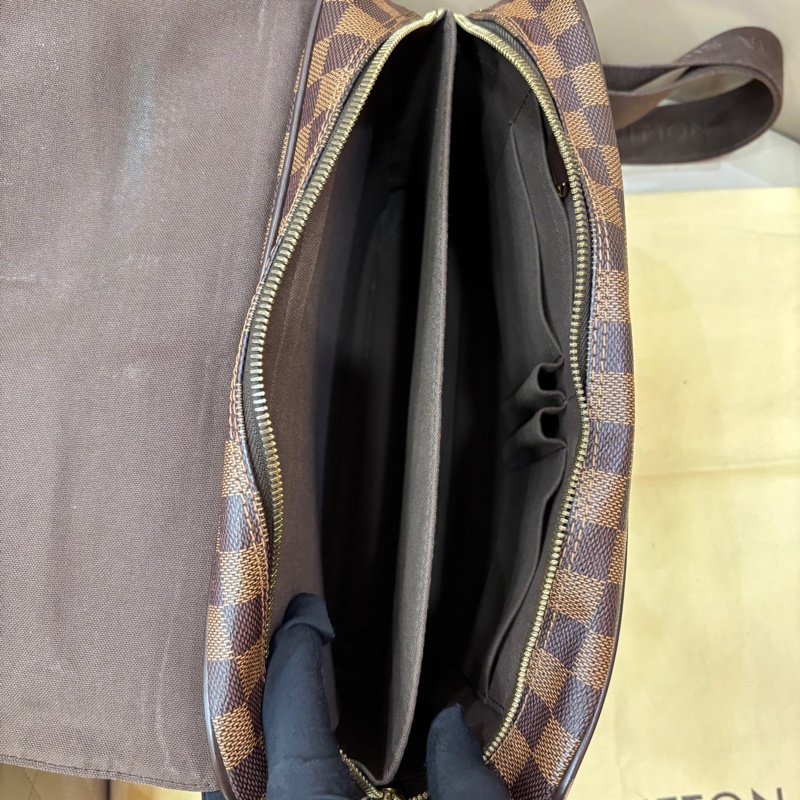 LV路易威登 棕棋盤格 男士郵差包 公文包 附件:無-6