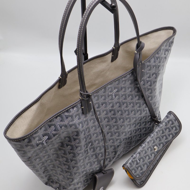 GOYARD 新版亞麻帆布Tote - 小號灰-4