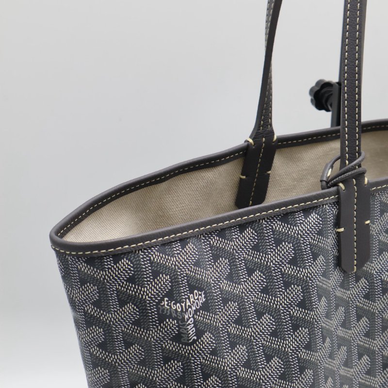 GOYARD 新版亞麻帆布Tote - 小號灰-5