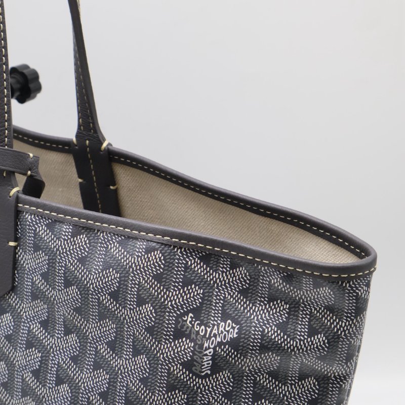 GOYARD 新版亞麻帆布Tote - 小號灰-6