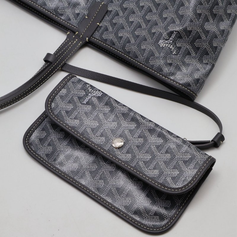 GOYARD 新版亞麻帆布Tote - 小號灰-8