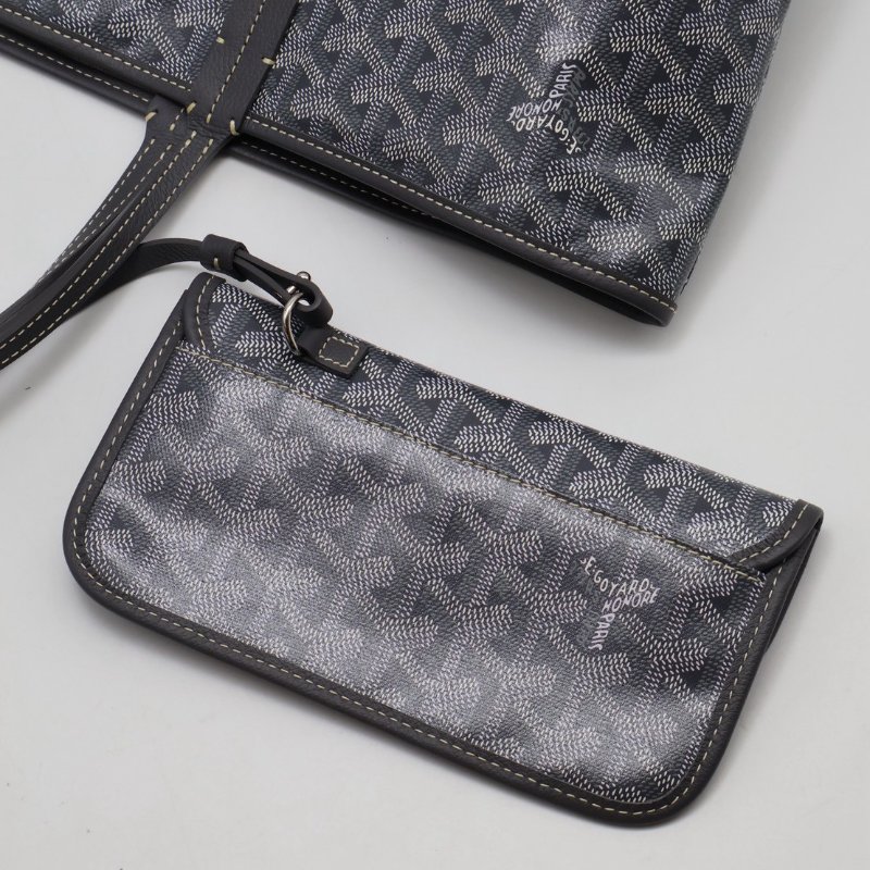 GOYARD 新版亞麻帆布Tote - 小號灰-9