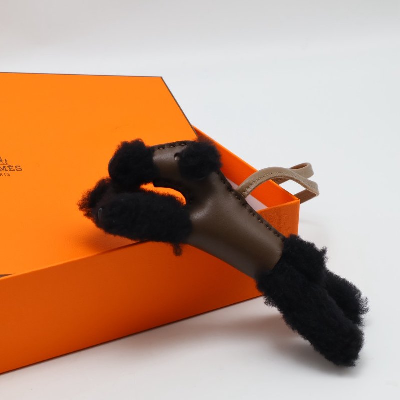 HERMES Budy charm狐狸犬 - 黑 / 巧克力 / 大象灰 W-0