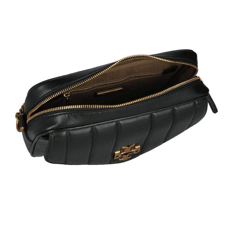 【TORY BURCH】素面絎縫皮革相機包-黑-3