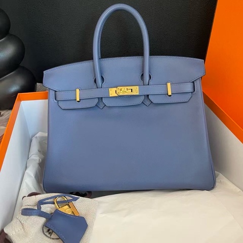 Hermès 愛馬仕 Birkin25 明藍金扣 Swift 皮 A刻 有塵袋