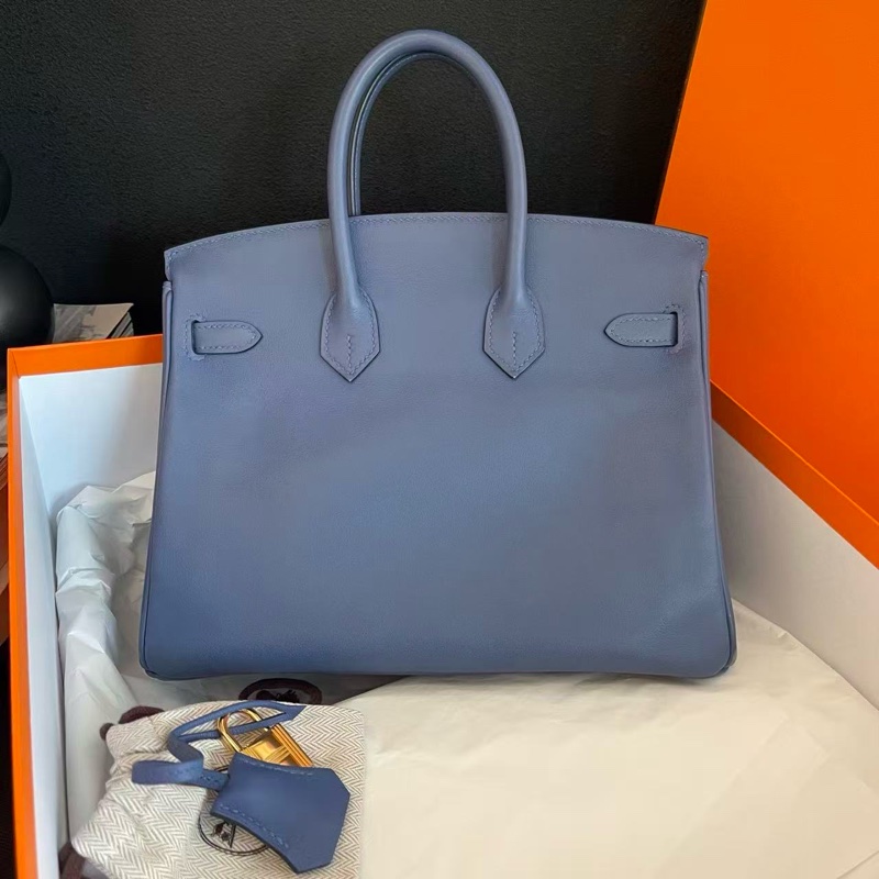 Hermès 愛馬仕 Birkin25 明藍金扣 Swift 皮 A刻 有塵袋-1
