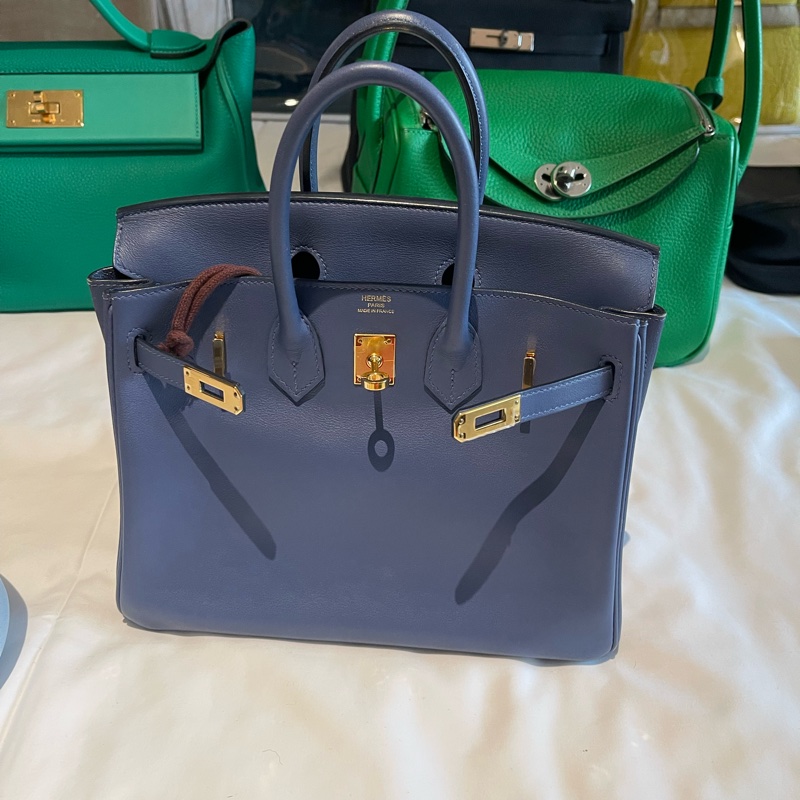 Hermès 愛馬仕 Birkin25 明藍金扣 Swift 皮 A刻 有塵袋-6