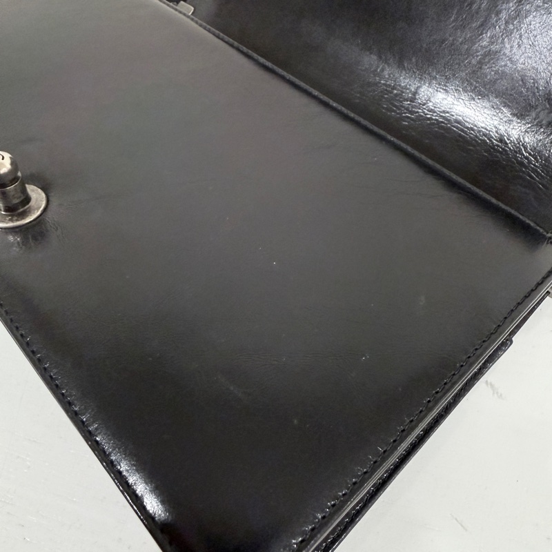 Chanel✨黑色銀釦 油蠟皮 鏈條滾邊 leboy25-26