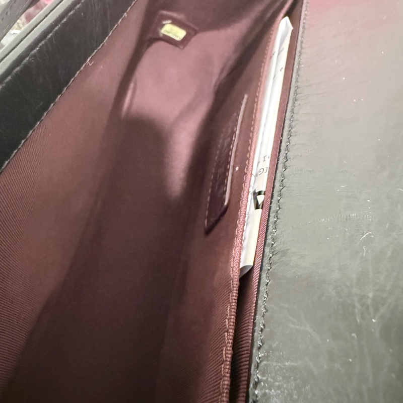 Chanel✨黑色銀釦 油蠟皮 鏈條滾邊 leboy25-27