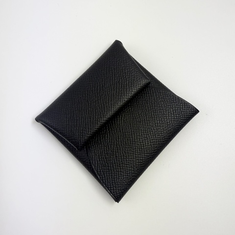 HERMES愛馬仕Bastia零錢包黑色