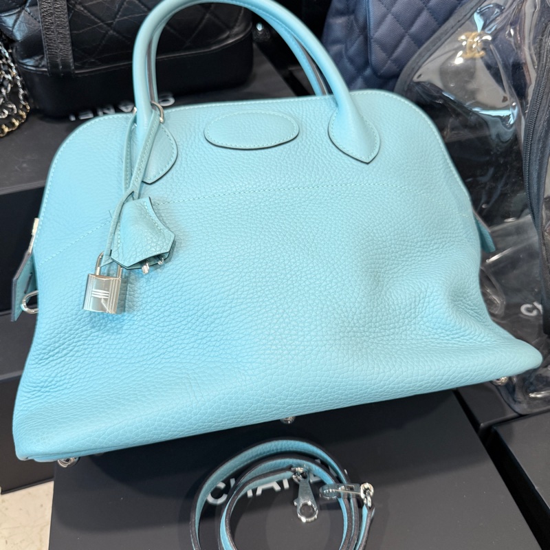 Hermes✨bolide31保齡球包手提斜背包T刻 3P環礁藍/馬卡龍藍-5