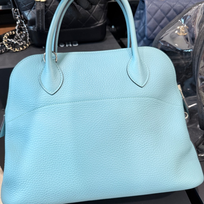 Hermes✨bolide31保齡球包手提斜背包T刻 3P環礁藍/馬卡龍藍-8