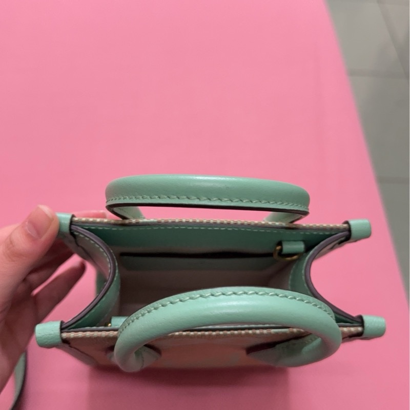 Gucci 湖水綠 mini帆布手提斜背包  Vertical Tote Jumbo GG Canvas Mini-2