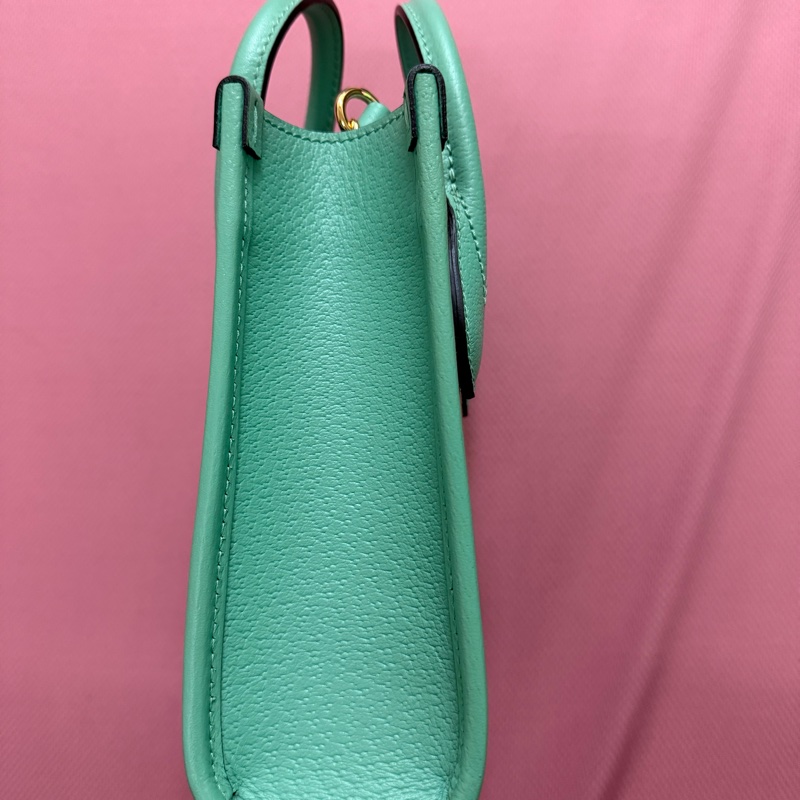 Gucci 湖水綠 mini帆布手提斜背包  Vertical Tote Jumbo GG Canvas Mini-4