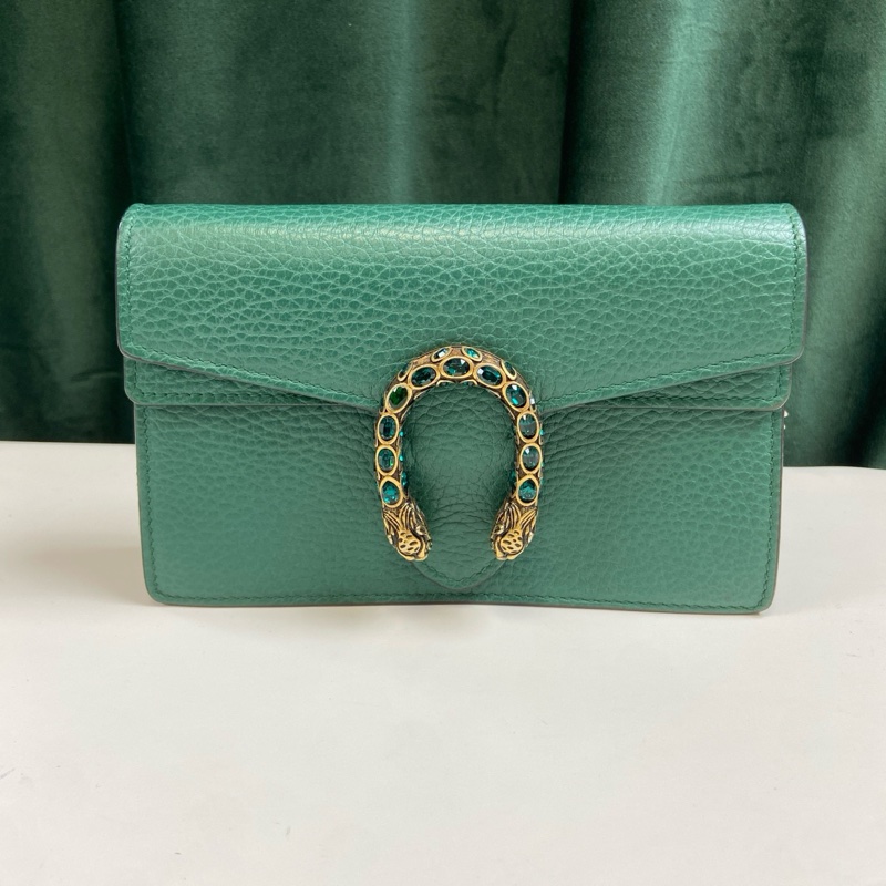 98新Gucci/古馳 mini酒神 祖母綠色鑽扣 尺寸：17×10×4 有龍蝦扣 附件：塵袋-1