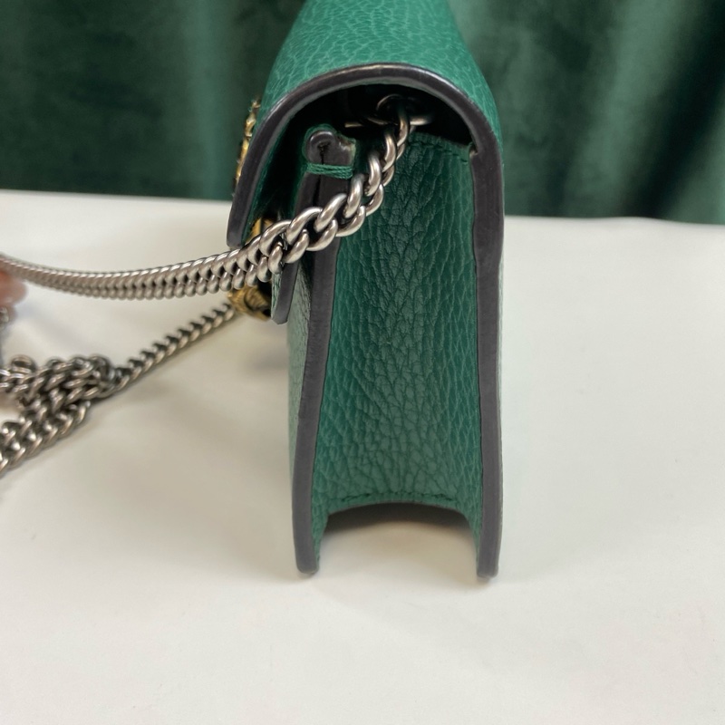 98新Gucci/古馳 mini酒神 祖母綠色鑽扣 尺寸：17×10×4 有龍蝦扣 附件：塵袋-4