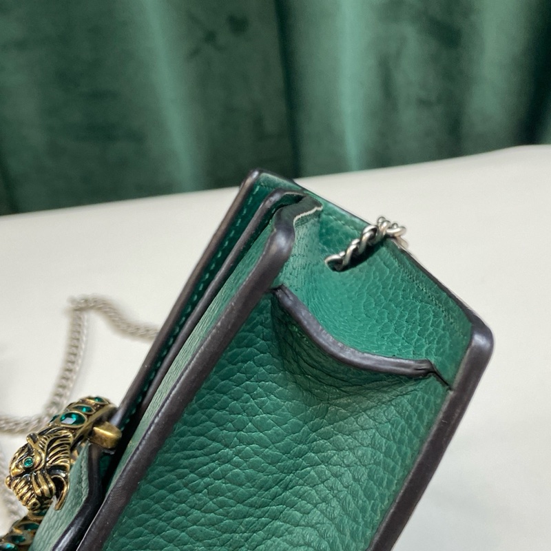 98新Gucci/古馳 mini酒神 祖母綠色鑽扣 尺寸：17×10×4 有龍蝦扣 附件：塵袋-6