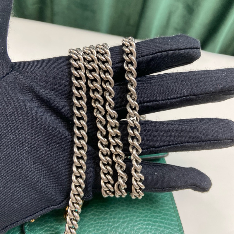 98新Gucci/古馳 mini酒神 祖母綠色鑽扣 尺寸：17×10×4 有龍蝦扣 附件：塵袋-8