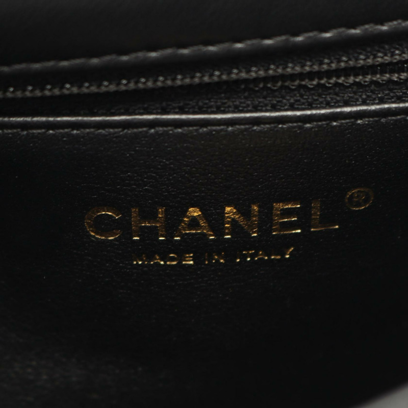 香奈兒 (CHANEL) 絎縫鏈條肩背斜背包 AS3457 羊皮 黑色 金色五金 二手-3