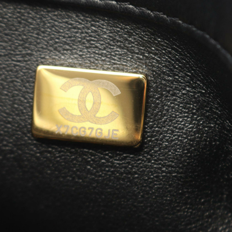 香奈兒 (CHANEL) 絎縫鏈條肩背斜背包 AS3457 羊皮 黑色 金色五金 二手-4