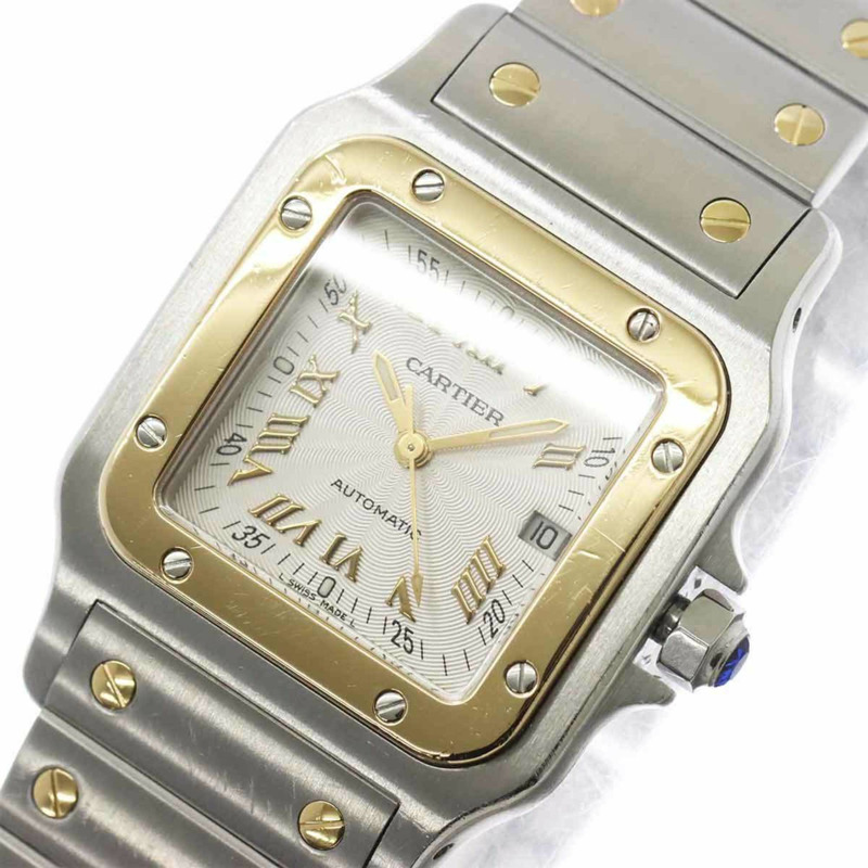 卡地亞 Santos Galbee LM 雙色 W20041C4 男士腕錶，18K 黃金材質，自動上鍊機芯-7